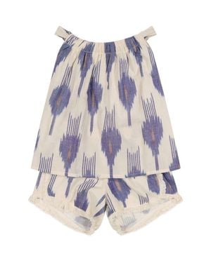 MER ST BARTH Colette Girls Top And Short Set - Blue