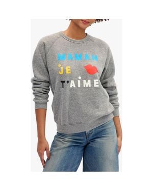 Clare V. X Every Mother Counts Cotton Fleece Graphic Sweatshirt - Gray