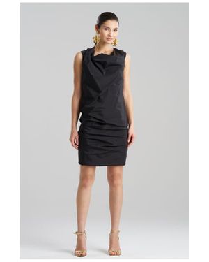 Natori Techno Poplin Asymetrical Orgiami Dress - Black