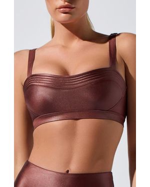 Heroine Sport Celine Metallic Sports Bra - Brown