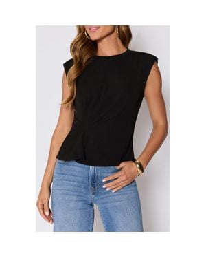 Vici Collection Cory Twist Front Rib Top - Black