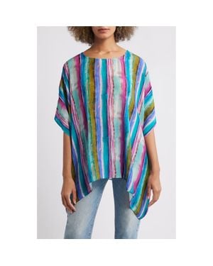 Apny Print Dolman Sleeve Top - Blue