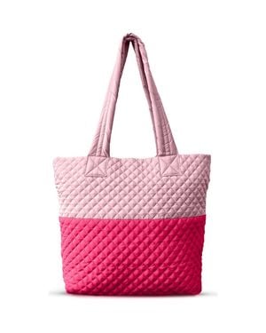 Youzey Newport Two-Tone Quilted Tote Bag - Pink