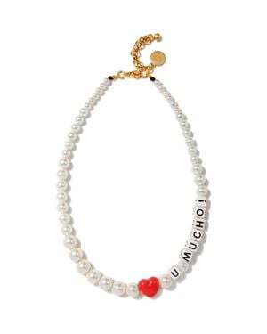 Venessa Arizaga Love You Mucho Pearl Necklace - Metallic