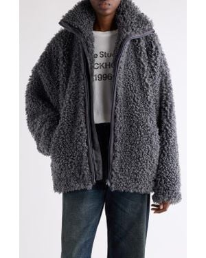 Acne Studios Felemmy Faux Shearling Jacket - Black