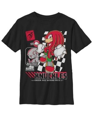 Sonic The Hedgehog Boy's Knuckles Raceway Graphic T-Shirt - Black