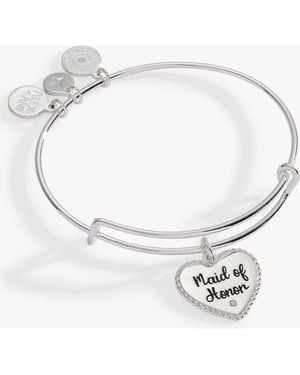 ALEX AND ANI Mother Of The Bride Heart Bangle - White