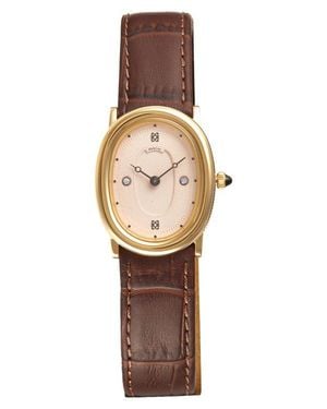 Paskal Oval Bubble Lab Grown Diamond Leather Strap Watch, 24Mm X 30Mm - Multicolor