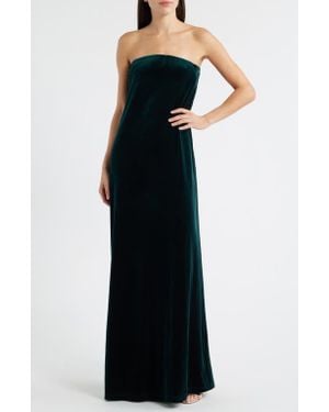 Lucy Paris Breanna Strapless Velvet Gown - Black