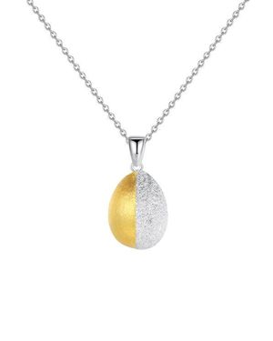 Classicharms Frosted And Matted Texture Two Tone Pendant Necklace - Metallic
