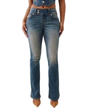 TRUE RELIGION Joey Low Rise Twisted Seam Flare Leg Jeans - Blue