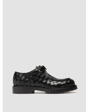 Officine Creative Boss 015 Woven Leather Derby Shoes - Black