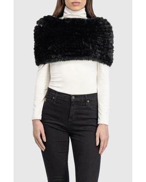 Lyla Grant Fur-Free Rex Rabbit (Faux Fur) Knit Cowl - Black