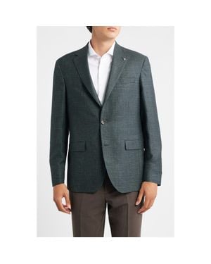 Jack Victor Midland Contemporary Fit Houndstooth Wool & Silk Blend Sport Coat - Gray