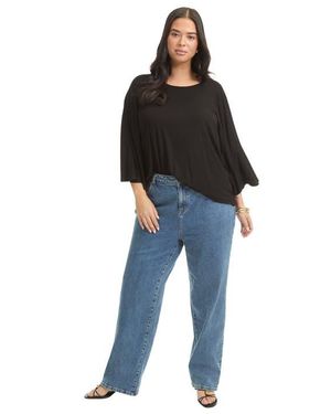 June + Vie June Fit High Rise Straight Leg Stretch Jeans - Black