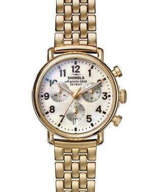Shinola Runwell Mother-Of-Pearl Chronograph Bracelet Watch, 37Mm - Metallic