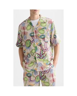 Scotch & Soda Relaxed Fit Print Short Sleeve Button-Up Shirt - Multicolor