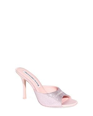 Alexander Wang Cher Crystal Logo Sandal - Pink