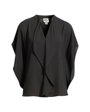 Anne Klein Flutter Dolman Top - Black