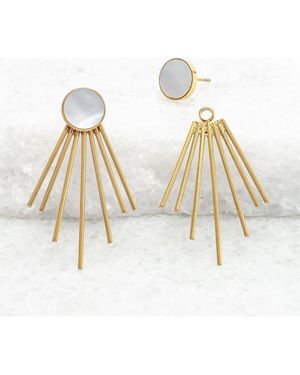 Starfish Project Caroline Mother Of Pearl Stud & Fringe Earrings - White