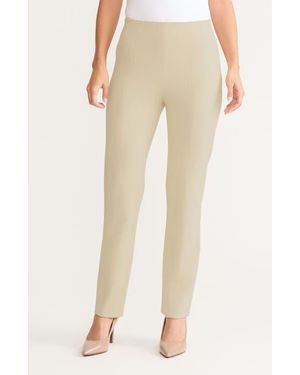 Misook Nia Slim Leg Luxestretch Ponte Pant - Natural