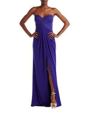 Tadashi Shoji Strapless Crisscross Bodice Gown - Purple