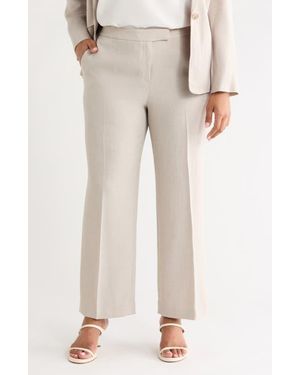 Kasper The Claire Pebble Crepe Pants - Natural