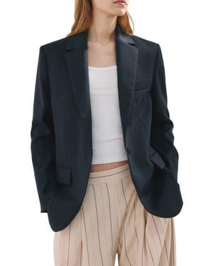 Mango Notch Lapel Blazer - Black