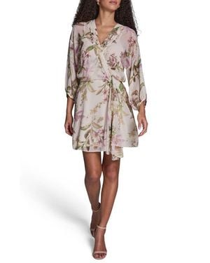 BCBGMAXAZRIA Faux Wrap Dress - Natural