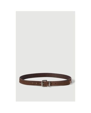 Brunello Cucinelli Reversed Leather Belt - White