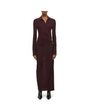 Helmut Lang Asymmetric Long Sleeve Dress - Purple