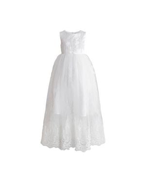 Tulle Avalora Lace Tulle Dress - White