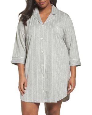 Ralph Lauren Knit Jersey Sleep Shirt - Gray