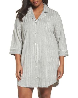 Ralph Lauren Knit Jersey Sleep Shirt - Gray