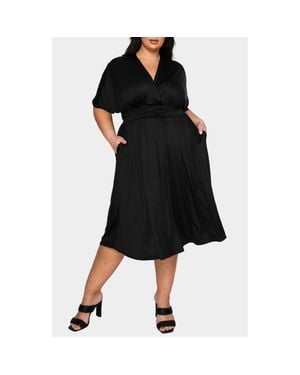 L I V D Cyra Empire Waist Midi Dress - Black