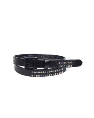 Old Trend Ficus Genuine Leather Studded Refined Everyday Belt - Blue