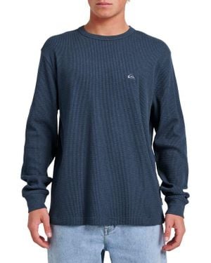 Quiksilver Nelson Long Sleeve Thermal Cotton Blend Pullover - Blue