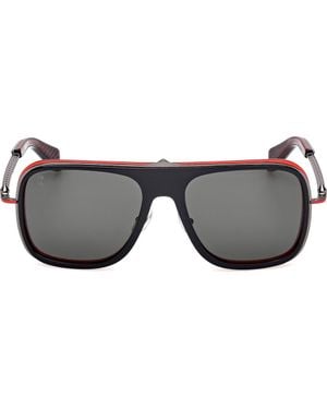 Christian Louboutin 62Mm Mirrored Navigator Sunglasses - Gray