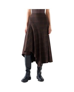 Akris Punto Blanket Check Handkerchief Skirt - Black