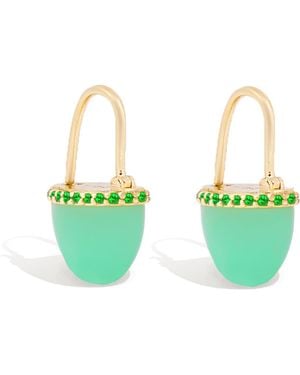 Campbell + Charlotte Found Cap Huggie Earring - Green