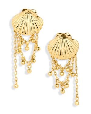 Madewell Shell Stacked Chain Stud Earrings - Metallic