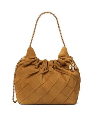 Tory Burch Fleming Suede Mini Hobo - Brown