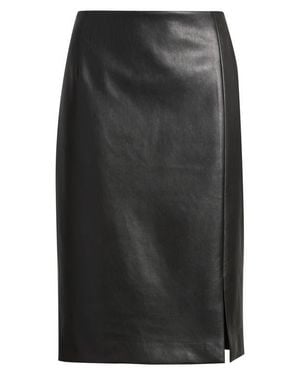 Tahari Faux Leather Pencil Skirt - Black