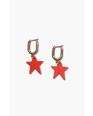 Nickel & Suede Tate Earrings - Red
