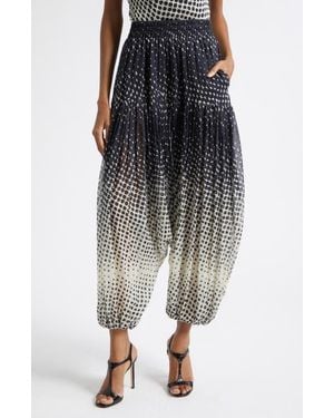 Christopher John Rogers Halftone Wiggle Dot Harem Pants - Black