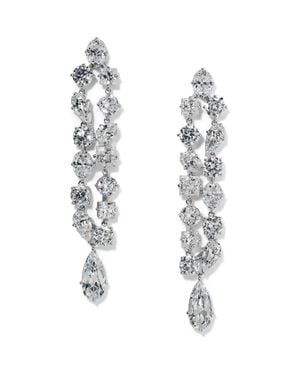 Nadri Riviera Double Linear Drop Earrings - White