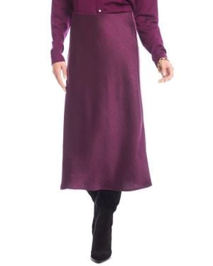 Karen Kane Bias Cut Satin Midi Skirt - Purple