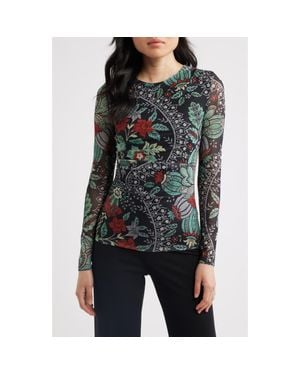 Tahari The Delilah Mesh Top - Black