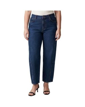 Silver Jeans Co. Slim Barrel High Waist Ankle Jeans - Blue