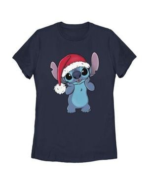 Lilo Et Stitch Santa Surprise Graphic T-Shirt - Blue